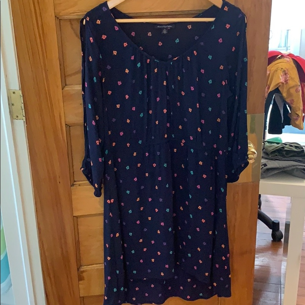 American Eagle Feather Dress in Navy- Size Large